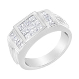 Men's 14K White Gold Diamond Cluster Ring (2 cttw, G-H Color, SI1-SI2 Clarity)-3 thumbnail 4