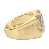 14K Yellow Gold Plated .925 Sterling Silver 1/3 Cttw Miracle-Set Floral Diamond Cluster Ring (I-J Color, I1-I2 Clarity)-1 thumbnail 2