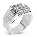 Men's .925 Sterling Silver 1.00 Cttw Diamond Multi Row Band Ring-3 thumbnail 4