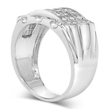 .925 Sterling Silver 1/4 Cttw Diamond Three Row Channel Band Ring (I-J Color, I3 Clarity) - Size 10-4 thumbnail 5