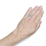 .925 Sterling Silver 1/4 Cttw Diamond Three Row Channel Band Ring (I-J Color, I3 Clarity) - Size 10-2 thumbnail 3