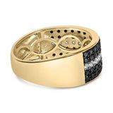 Men's 10K Yellow Gold 1.00 Cttw White and Black Diamond Cluster Ring-1 thumbnail 2
