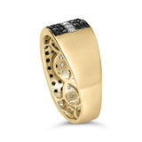 Men's 14K Yellow Gold Plated .925 Sterling Silver 1.00 Cttw White and Black Diamond Cluster Ring-4 thumbnail 5