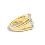 Men's 14K Yellow Gold Plated Sterling Silver 1.0 Cttw Diamond Square Motif Band Ring-1 thumbnail 2