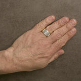 Men's 14K Yellow Gold Plated Sterling Silver 3/4 Cttw Diamond 3 Row Band Ring-2 thumbnail 3