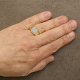 Men's 14K Yellow Gold Plated Sterling Silver 1/3 Cttw Diamond Grooved Band Ring-2 thumbnail 3