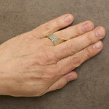 Men's 14K Yellow Gold Plated Sterling Silver 3/8 Cttw Diamond Ribbed Band Ring-2 thumbnail 3