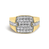 Men's 14K Yellow Gold Plated Sterling Silver 1.0 Cttw Diamond Geometric Band Ring-0 thumbnail 1