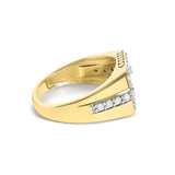 Men's 14K Yellow Gold Plated Sterling Silver 1.0 Cttw Diamond Geometric Band Ring-1 thumbnail 2