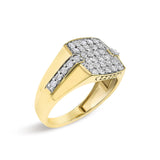 Men's 14K Yellow Gold Plated Sterling Silver 1.0 Cttw Diamond Geometric Band Ring-3 thumbnail 4