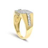Men's 14K Yellow Gold Plated Sterling Silver 1.0 Cttw Diamond Geometric Band Ring-4 thumbnail 5