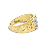 Men's 14K Yellow Gold Plated Sterling Silver Diamond 1/2 Cttw Cuban-Link Band Ring-1 thumbnail 2
