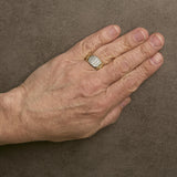 Men's 14K Yellow Gold Plated Sterling Silver Diamond 1/2 Cttw Cuban-Link Band Ring-2 thumbnail 3