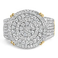 Men's 10K Yellow Gold 2-1/10 Cttw Diamond Concentric Circles Cocktail Ring-0