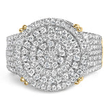 Men's 10K Yellow Gold 2-1/10 Cttw Diamond Concentric Circles Cocktail Ring-0 thumbnail 1