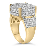 Men's 10K Yellow Gold 2-1/10 Cttw Diamond Concentric Circles Cocktail Ring-4 thumbnail 5