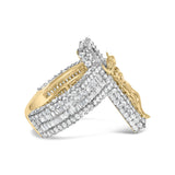 Men's 10K Yellow Gold 5-2/5 Cttw Diamond Jesus Crucifix Cross Cocktail Ring-1 thumbnail 2