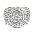 Men's 10K Yellow Gold 2-1/2 Cttw Round Diamond Cluster Cocktail Ring-0
