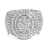 Men's 10K Yellow Gold 2-1/2 Cttw Round Diamond Cluster Cocktail Ring-0 thumbnail 1