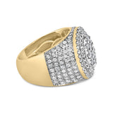 Men's 10K Yellow Gold 2-1/2 Cttw Round Diamond Cluster Cocktail Ring-1 thumbnail 2