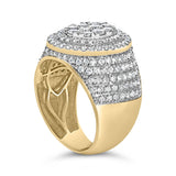 Men's 10K Yellow Gold 2-1/2 Cttw Round Diamond Cluster Cocktail Ring-4 thumbnail 5