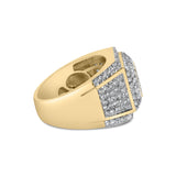 10K Yellow Gold 2-1/2 Cttw Diamond Pave Geometric Cocktail Ring-1 thumbnail 2