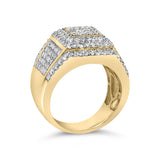 10K Yellow Gold 2-1/2 Cttw Diamond Pave Geometric Cocktail Ring-3 thumbnail 4