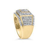 10K Yellow Gold 2-1/2 Cttw Diamond Pave Geometric Cocktail Ring-4 thumbnail 5