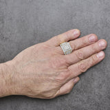 10K Yellow Gold 2-1/2 Cttw Diamond Pave Geometric Cocktail Ring-2 thumbnail 3