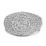 Men's 10K Yellow Gold 1 1/2 Cttw Diamond Cluster Dome Band Ring-0 thumbnail 1