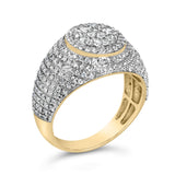 Men's 10K Yellow Gold 1 1/2 Cttw Diamond Cluster Dome Band Ring-3 thumbnail 4