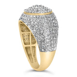 Men's 10K Yellow Gold 1 1/2 Cttw Diamond Cluster Dome Band Ring-4 thumbnail 5