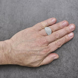 Men's 10K Yellow Gold 1 1/2 Cttw Diamond Cluster Dome Band Ring-2 thumbnail 3