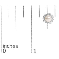 10K White Gold Heirloom-Style Pearl and Diamond Accent Halo Stud Earrings (I-J color, I1-I2 Clarity)
