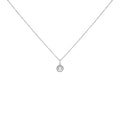 10K white gold pendant necklace with cultured pearl and pear diamond halo
