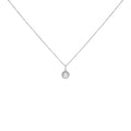 10K White Gold 5MM Cultured Pearl and Diamond Accent Halo Pendant Necklace-0