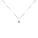10K White Gold 5MM Cultured Pearl and Diamond Accent Halo Pendant Necklace-0 thumbnail 1