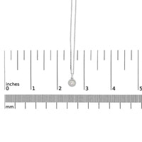 10K White Gold 5MM Cultured Pearl and Diamond Accent Halo Pendant Necklace