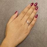 10K White Gold 5MM Cultured Freshwater Pearl  and Diamond Halo Ring (I-J Color, I1-I2 Clarity)-2 thumbnail 3
