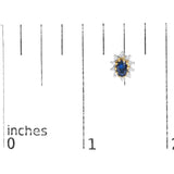 14K Yellow Gold 1/4 Cttw Diamond and Blue Sapphire Sunburst Halo Stud Earrings (K-L Color, I1-I2 Clarity)-4 thumbnail 5