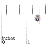 14K Yellow Gold 1/4 Cttw Diamond and Blue Purple Tanzanite Sunburst Halo Stud Earrings (K-L Color, I1-I2 Clarity)-4 thumbnail 5
