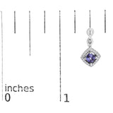 10K White Gold Blue Purple Tanzanite and Diamond Halo Cushion Shaped Drop Earrings (I-J Color, I1-I2 Clarity)-4 thumbnail 5