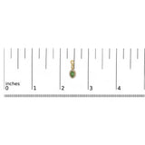 10K Yellow Gold Oval Cut Green Emerald 5x3 mm and 1/7 Cttw Round Diamond Dangle Earrings-4 thumbnail 5