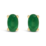 14K gold ring with oval gemstone in a low-profile setting thumbnail 1