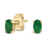 14K Gold Oval Cut Gemstone Birthstone 5x3 mm Stud Earrings-4 thumbnail 5
