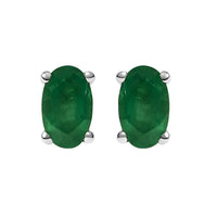 14K Gold Oval Cut Gemstone Birthstone 5x3 mm Stud Earrings