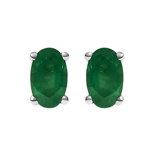 14K Gold Oval Cut Gemstone Birthstone 5x3 mm Stud Earrings