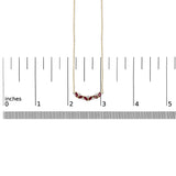 14K Yellow Gold Red Ruby and Diamond Trio Bar Line Necklace (I-J Color, SI2-I1 Clarity) - 18 inch-4 thumbnail 5