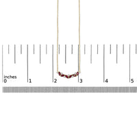 14K Yellow Gold Red Ruby and Diamond Trio Bar Line Necklace (I-J Color, SI2-I1 Clarity) - 18 inch