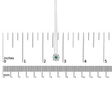 14K White Gold 3.8 MM Green Emerald and 1/3 Cttw Diamond Composite Halo 18